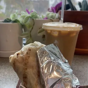 Breakfast Burrito &amp; Iced Latte