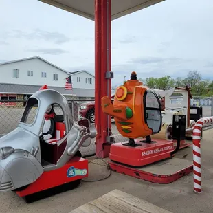 a ride at a gas station