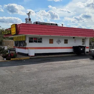 The right side of the building.