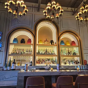 BEAUTFUL bar with a large variety of specialty drinks.