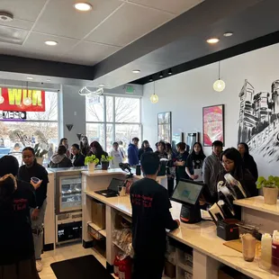 customers in a busy restaurant