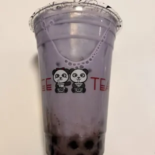 Taro milk tea with red beans