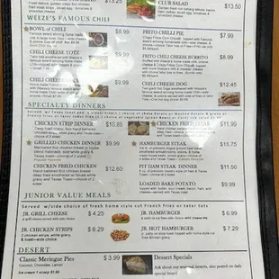 menu