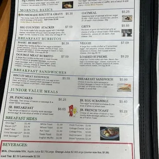 menu