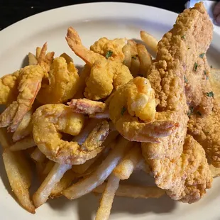 Fish and shrimp plate