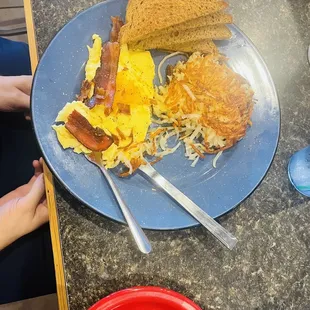 Bacon and cheese omelette