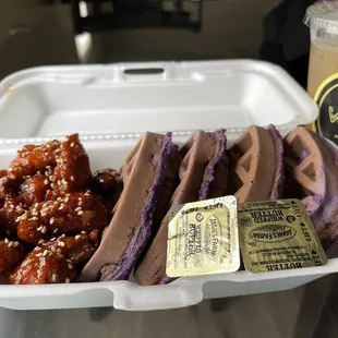 Interesting twist on chicken and waffles