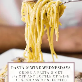 PASTA SPECIALS ARE BACK! This time with a wine promo!