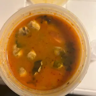 Tom Yum Soup so salty it was not edible. Also was Greasy and tasted bad