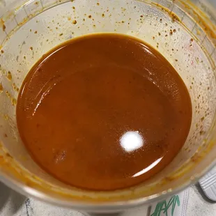 Spicy Ramen broth to pour into the noodles