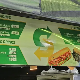 $11.25 subway sandwich (NOT footlong) $19.75 sandwich combo!!!! "Subway" inside the stadium!!!  SHAME ON SUBWAY!