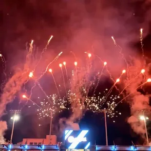 End of game fireworks.