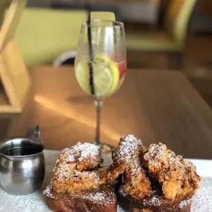 Baked Ciabatta French Toast with Fried Chicken