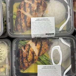a variety of meals in plastic containers