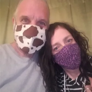 Owners, Terry &amp; Unique Sánchez  masking up