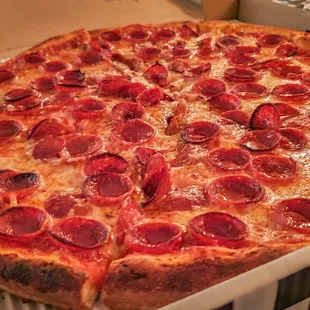 Plain pizza with pepperoni