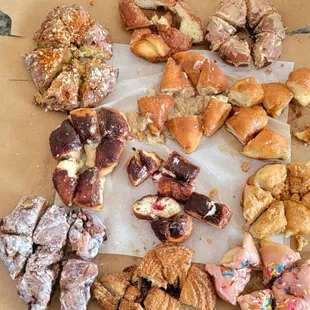 Had to try every flavor,  so we cut them in bites to share!