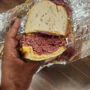 Corn beef sandwich on rye. #IFKYK