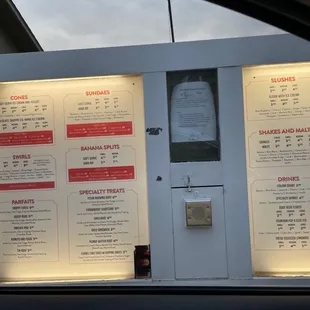 Drive-thru menu