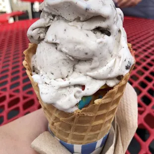 a cone of ice cream