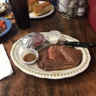 Prime rib, baked tater and salad mmmmm