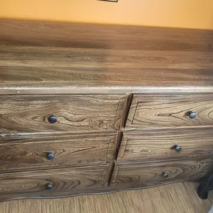 Dresser done in grey elm and almond stain.