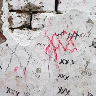 Detail of Marie Laveau's Tomb in St Louis #1 Cemetery- before renovation.