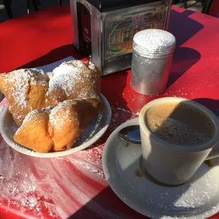 Cafe au lait and beignets- a great way to start an architecture tour of New Orleans