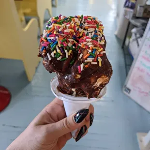 dipped cone with sprinkles