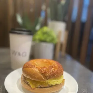 a breakfast sandwich