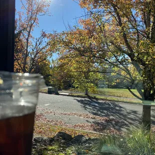 View at the bar style seating in the front corner