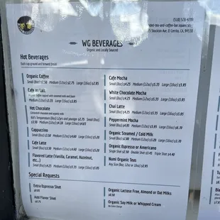menu