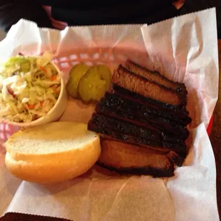 Brisket and coleslaw