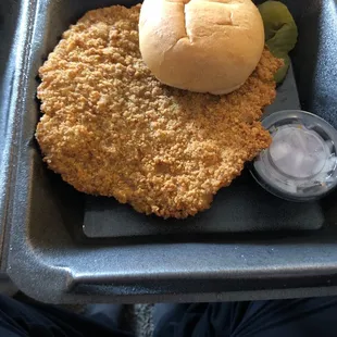 Look at the tenderloin to bun ratio on the pork tenderloin!