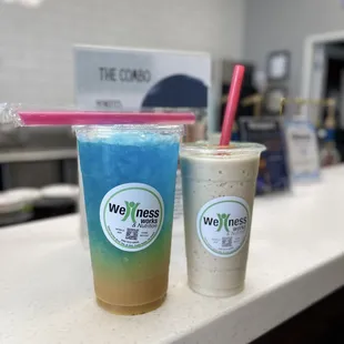 Energy tea with fiber &amp; protein paired with a yummy protein shake.