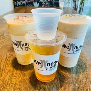 Iced tea, aloe and shake combo. Hot tea optional.