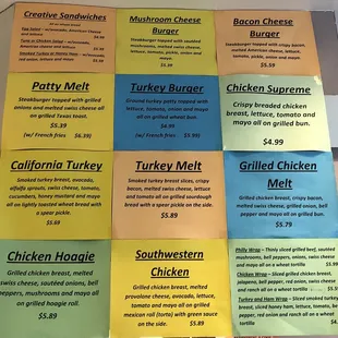 Part of the deli&apos;s lunch menu