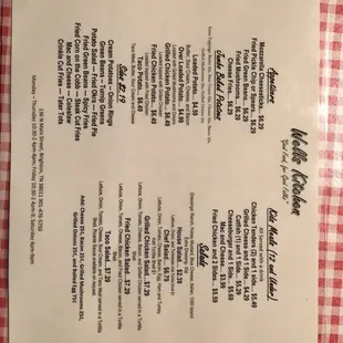 menu