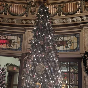 The entryway and lobby were decorated so festive for Christmas. Beautiful building!