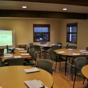 Our newly remodeled conference room is great for meetings and organizational retreats!