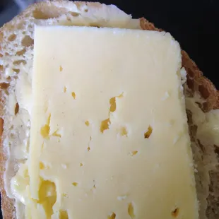 Cheese Class - homemade gouda on fresh baked bread with fresh homemade butter.
