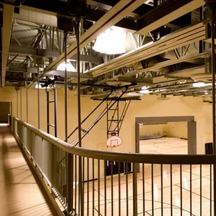 Gym at the Wellstone Center.  Photo from suspended walking track (11.5 laps = 1 mile).