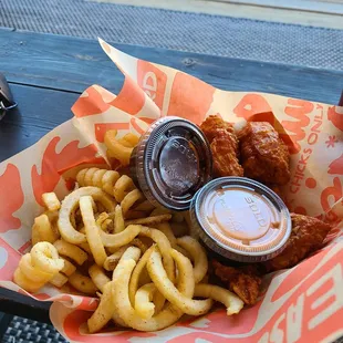 Nuggies and curly fries