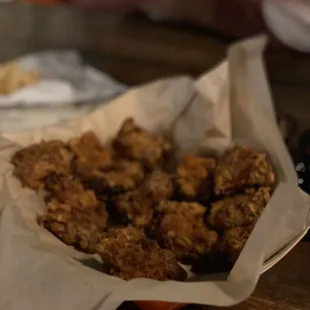 a basket of fried chicken