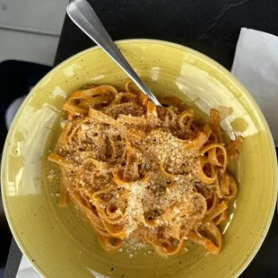 Tagliatelle (pasta) with Panna E Salsiccia (sauce)
