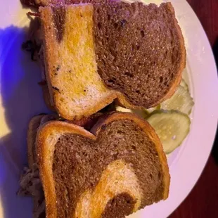 a plate of sandwiches