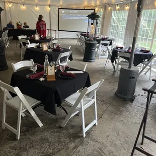 Inside of tent for dining area!!!