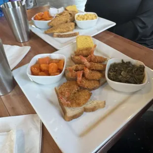 Fried Shrimp dinner and Catfish dinner