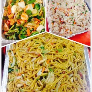 a variety of chinese food