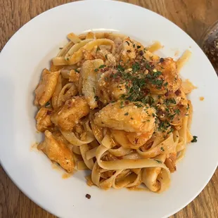 Seafood pasta spicy